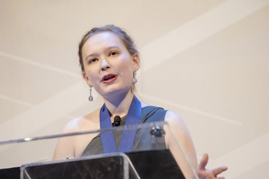 瑞秋在2019年再生能源STS颁奖晚会上发表了西博格奖获奖感言