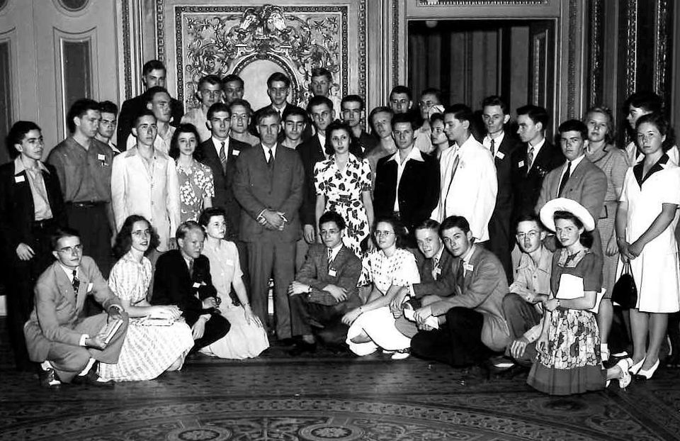 1942 Science Talent Search finalists at the White House with Vice President Wallace