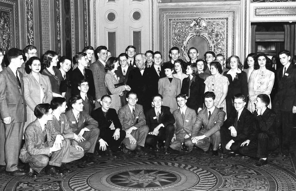 1945 Science Talent Search finalists with President Truman at the White House