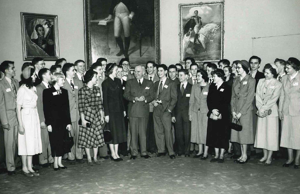 1951 Science Talent Search finalists with President Truman at the White House
