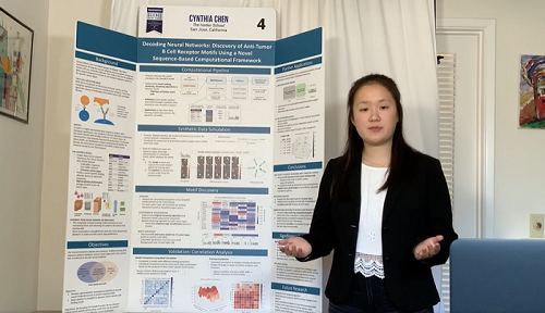 辛西娅·陈（Cynthia Chen）和她的项目“解码神经网络：使用基于序列的计算框架发现抗肿瘤B细胞受体基序”。