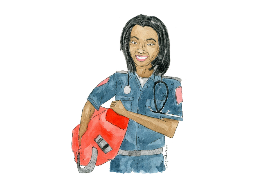 Anaiah Thomas的肖像，谁是EMT，并协助CPR并送给艾米魔法说明
