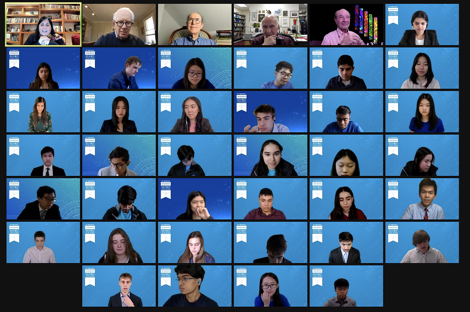 STS 2021 Nobel Panel zoom grid with finalists