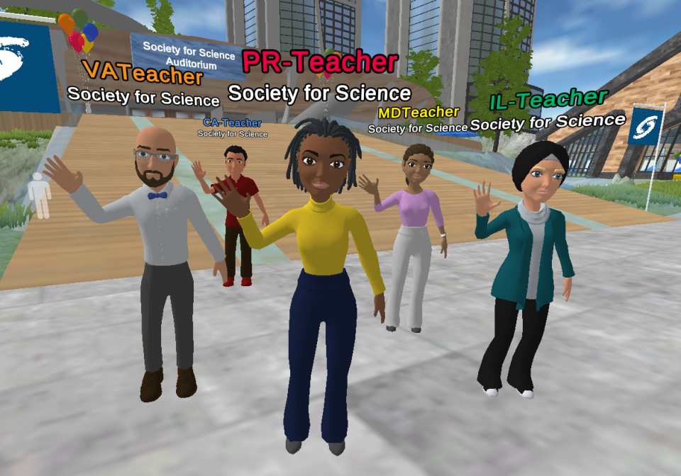 Teachers meet in EventFarm and dance with their virtual avatars