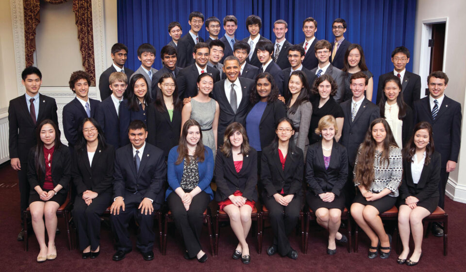 2012年STS决赛在白宫与奥巴马总统